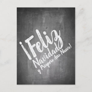 Saludos De Navidad en La Pizarra Holiday Postcard