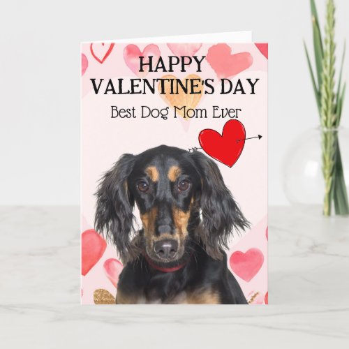 Saluki Best Dog Mom Custom Valentines Day Card