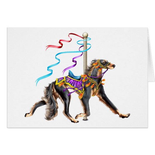 Saluki Carousel Black & Tan Cards (Front Horizontal)