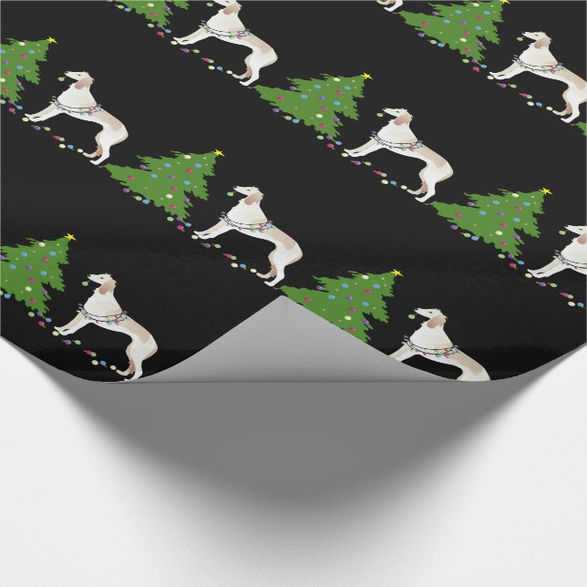 Saluki Christmas Design Wrapping Paper (Corner)