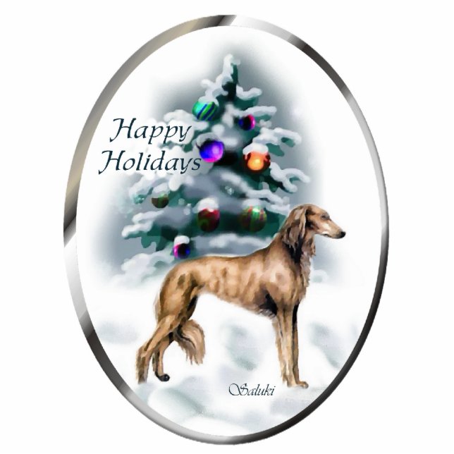 Saluki Christmas Gifts Ornament (Front)