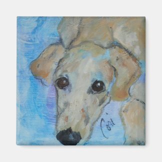 Saluki Dog Art Square Magnet