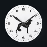 Saluki Dog Breed Silhouette Round Clock<br><div class="desc">A fun wall clock for the home or office. Makes an original gift for Saluki lovers. Check out Jenn’s Doodle World for even more decorative clocks and dog breed themed home decor.</div>