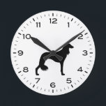Saluki Dog Breed Silhouette Round Clock<br><div class="desc">A fun wall clock for the home or office. Makes an original gift for Saluki lovers. Check out Jenn’s Doodle World for even more decorative clocks and dog breed themed home decor.</div>