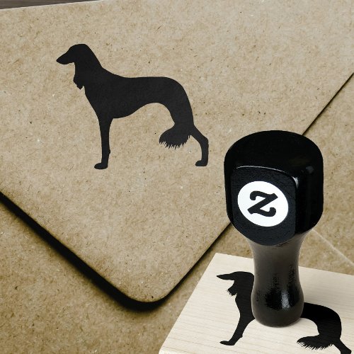 Saluki Dog Breed Silhouette Rubber Stamp