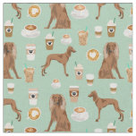 Saluki dog coffee lover mint fabric