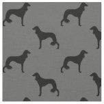 Saluki Dog Silhouettes Grey and Black Patterned Fabric