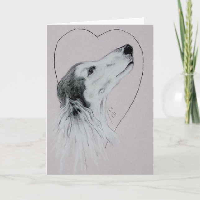 Saluki Dog Valentine's Day Card (Front)