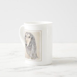 Saluki (Fawn) Painting - Cute Original Dog Art Bone China Mug