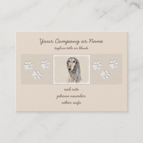 Saluki Fawn Painting _ Cute Original Dog Art Business Card