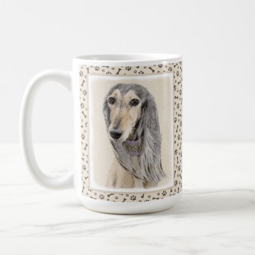 Saluki Fawn Painting _ Cute Original Dog Art Coffee Mug