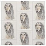 Saluki (Fawn) Painting - Cute Original Dog Art Fabric