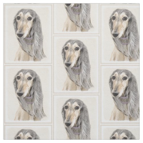 Saluki Fawn Painting _ Cute Original Dog Art Fabric