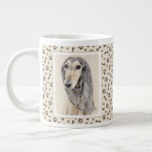 Saluki (Fawn) Painting - Cute Original Dog Art Giant Coffee Mug