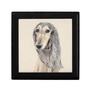 Saluki (Fawn) Painting - Cute Original Dog Art Gift Box