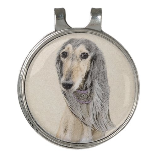 Saluki Fawn Painting _ Cute Original Dog Art Golf Hat Clip