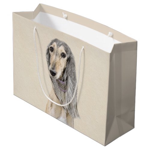Saluki Fawn Painting _ Cute Original Dog Art Large Gift Bag