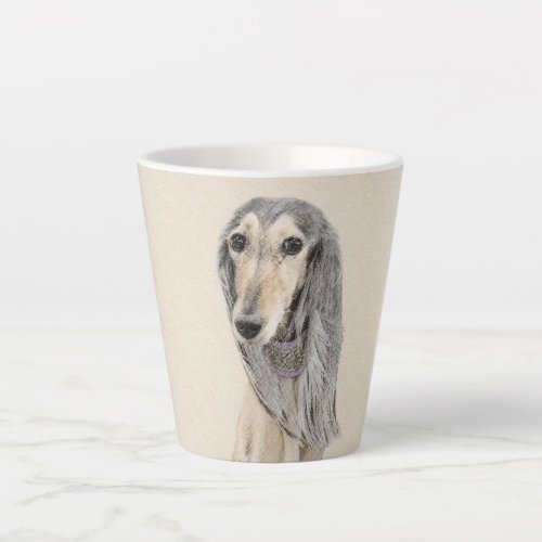 Saluki Fawn Painting _ Cute Original Dog Art Latte Mug