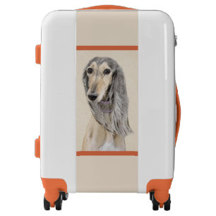 Saluki (Fawn) Painting - Cute Original Dog Art Lug Luggage