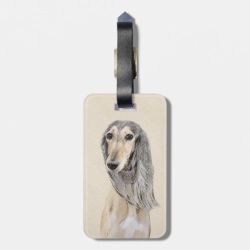 Saluki Fawn Painting _ Cute Original Dog Art Luggage Tag