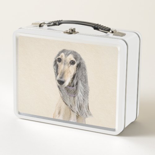 Saluki Fawn Painting _ Cute Original Dog Art Metal Lunch Box