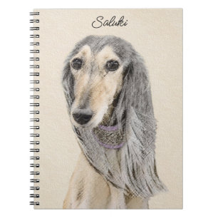 Saluki (Fawn) Painting - Cute Original Dog Art Notebook