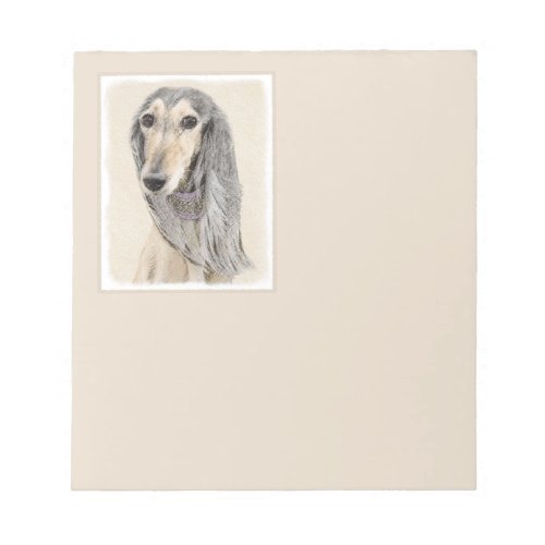 Saluki Fawn Painting _ Cute Original Dog Art Notepad