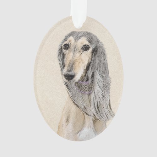 Saluki Fawn Painting _ Cute Original Dog Art Ornament
