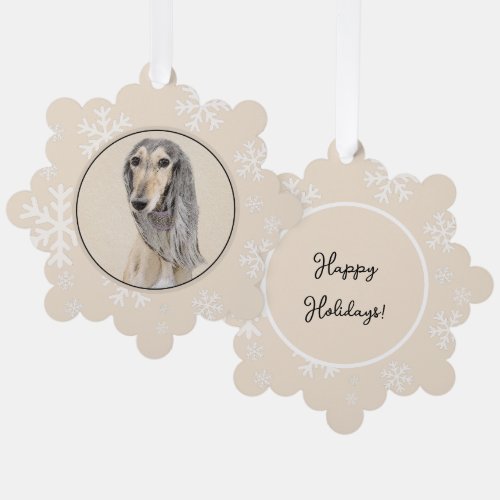 Saluki Fawn Painting _ Cute Original Dog Art Ornament Card