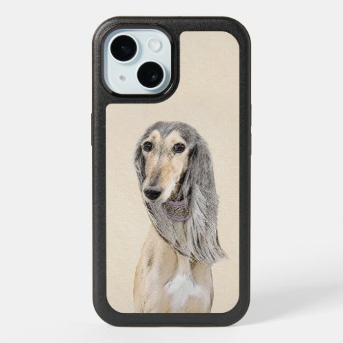 Saluki Fawn Painting _ Cute Original Dog Art Ott iPhone 15 Case