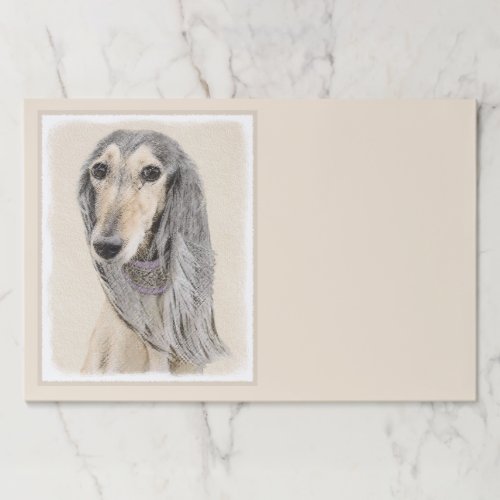 Saluki Fawn Painting _ Cute Original Dog Art Paper Pad
