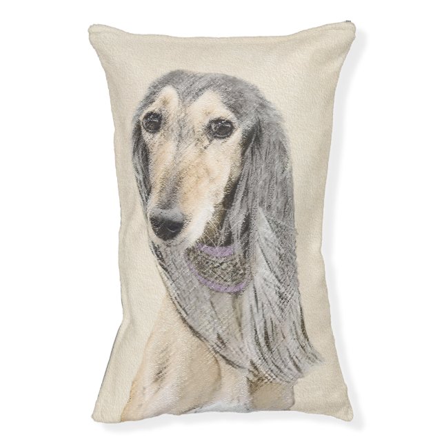 Saluki (Fawn) Painting - Cute Original Dog Art Pet Bed (Front Vertical)