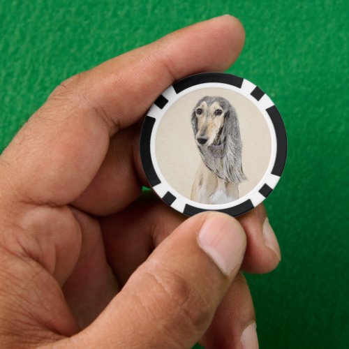 Saluki Fawn Painting _ Cute Original Dog Art Poker Chips