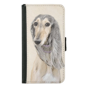 Saluki (Fawn) Painting - Cute Original Dog Art Samsung Galaxy S5 Wallet Case