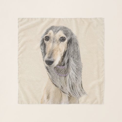 Saluki Fawn Painting _ Cute Original Dog Art Scarf