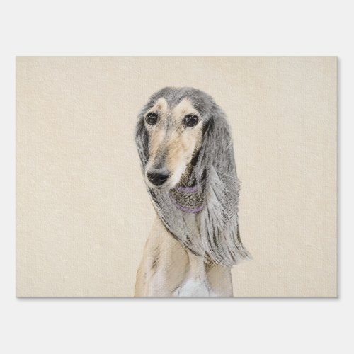 Saluki Fawn Painting _ Cute Original Dog Art Sign