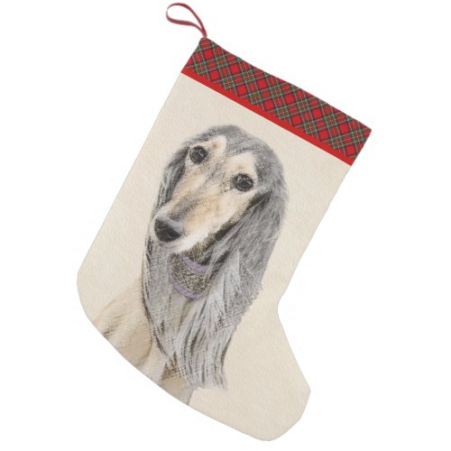 Saluki Fawn Painting _ Cute Original Dog Art Small Christmas Stocking