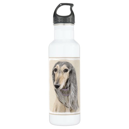 Saluki Fawn Painting _ Cute Original Dog Art Stainless Steel Water Bottle