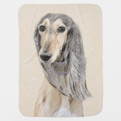 Saluki Fawn Painting _ Cute Original Dog Art Stroller Blanket