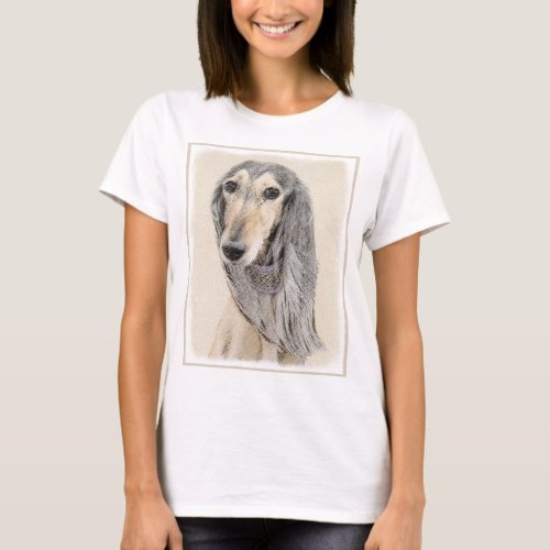 Saluki Fawn Painting _ Cute Original Dog Art T_Shirt