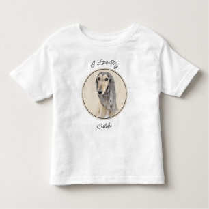 Saluki (Fawn) Painting - Cute Original Dog Art Toddler T-shirt