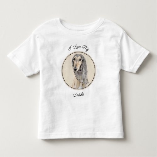 Saluki Fawn Painting _ Cute Original Dog Art Toddler T_shirt