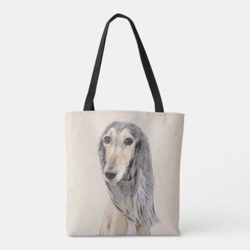 Saluki Fawn Painting _ Cute Original Dog Art Tote Bag