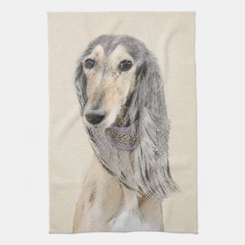 Saluki Fawn Painting _ Cute Original Dog Art Towel
