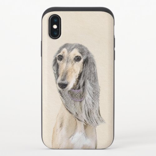 Saluki Fawn Painting _ Cute Original Dog Art iPhone X Slider Case