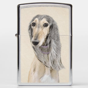 Saluki (Fawn) Painting - Cute Original Dog Art Zippo Lighter
