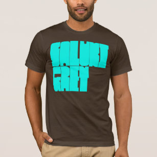Saluki Gray cyan block letters T-Shirt