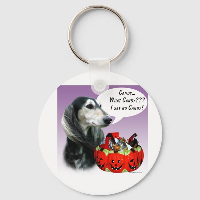 Saluki Halloween Candy Keychain (Front)