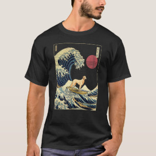Saluki Japanese Kanagawa Wave Surf Dog T-Shirt
