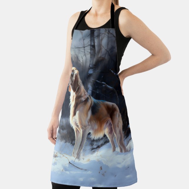 Saluki Let It Snow Christmas Apron (Insitu)